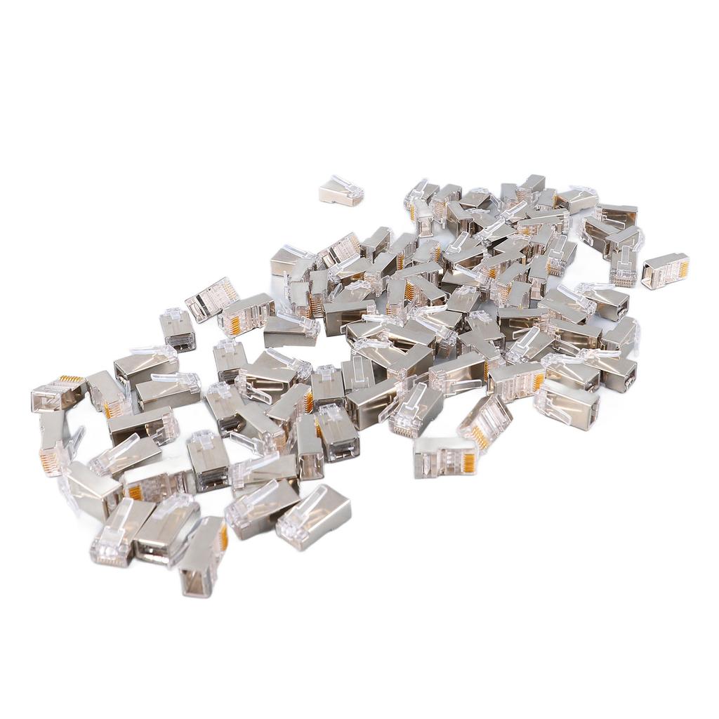 100 шт. CAT6 RJ45 металлический экранированный разъем безопасный надежный сетевой экранированный RJ45 коннектор комплект