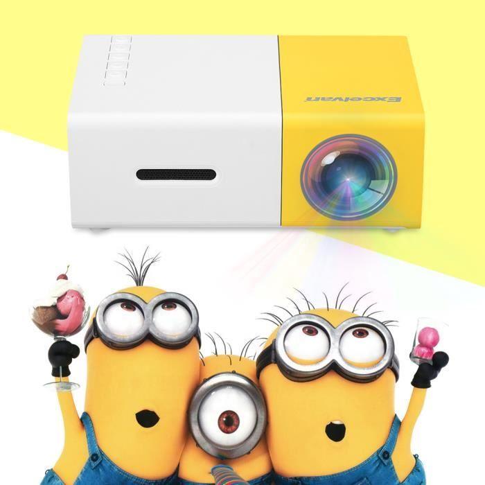 Vidéo Projecteur Portable HD - Excelvan YG300 - 50 Lumens - Jaune