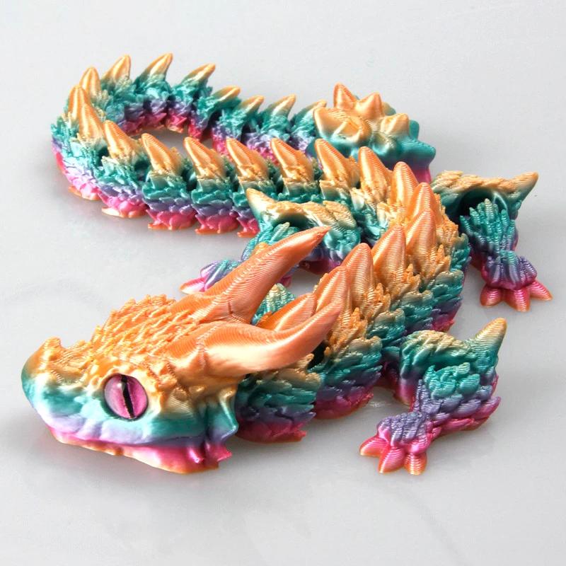 3D Printed Magic Dragon Movable Joint Fidget Toy Rotatable Articulated Home Office Desktop Ornament Adults Kid Toys Crafts Gifts