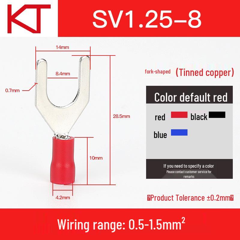 KT Keshitong Fork Pre-insulated Purple Copper Crimp Terminal Connector, SV1.25 Series.