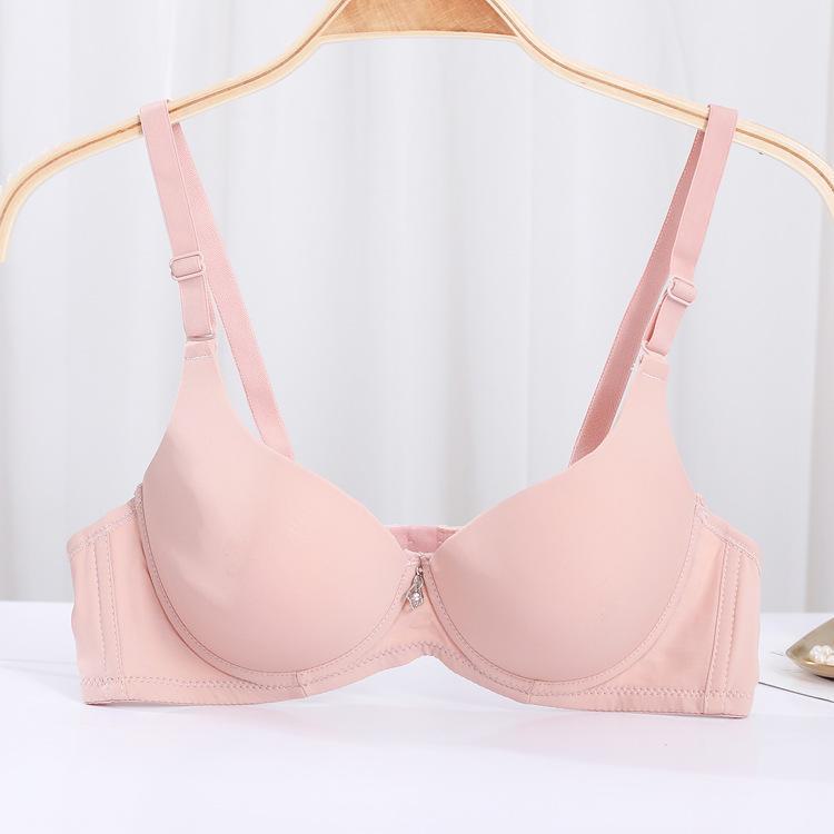 Japanese Style Smooth Seamless Push-Up Bra for Women - Thin Top, Thick Bottom, Solid Color