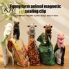 Small Gifts for Home Animal Shape Sealing Clips with Magnetic Back, Funny Farmhouse Style Snack Bag Holders Storage Clips, Portable Food Freshness