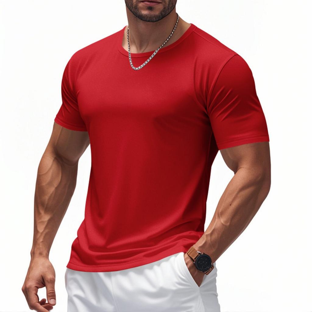 Men's Quick-drying Round Neck Short Sleeve Fitness T-shirt