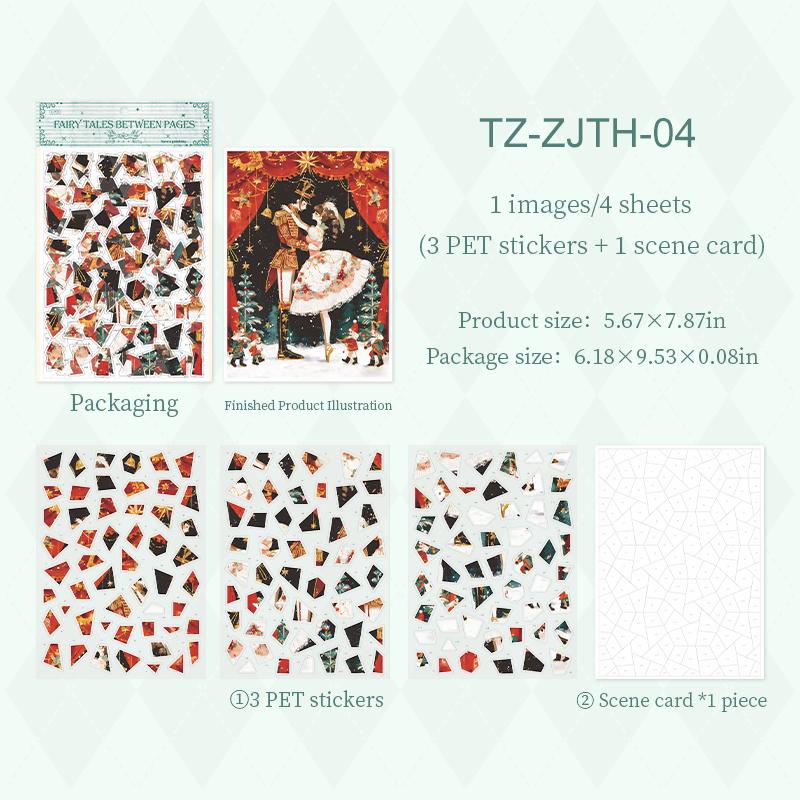JIANWU Fairy Tale Between Pages Series Vintage Character Material Collage Pieces Puzzle Sticker Creative DIY Journal Stationery
