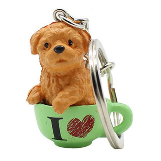 Брелок для ключей в форме интересного щенка из смолы для детей, женщин и девочек, брелок для ключей для кошельков