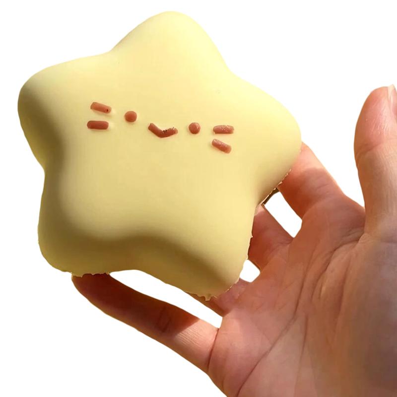 Kawaii Star Squeeze Toy Cute Star Slow Rebound Wet Soft Suction Finger Pinch Decompression Squishy Toy Stress Release Toys