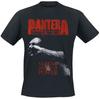 Pantera Dual Album Tee, Thrash Metal T-Shirt with Cracked Red Logo & Classic Fist Photo Print, Metal Fan Merch
