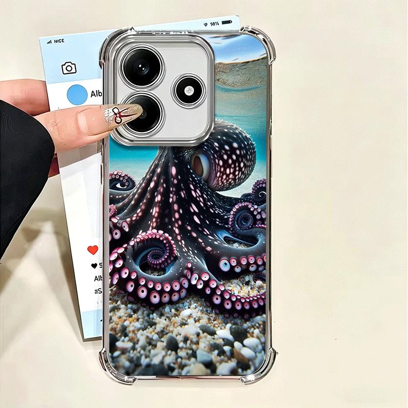 Морской Осьминог Морская Жизнь Мягкий Чехол Для Телефона Для Xiaomi Poco X7 X8 Pro Max X6 X5 X3 F8 Ultra F7 M8 M7 M5S Redmi 15C 15A 15 14C 13C