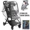 Stroller Rain Cover EVA Waterproof Rain Cover Baby Stroller Accessory With Vent Holes Double Zipper Closure Clear Stroller Cover