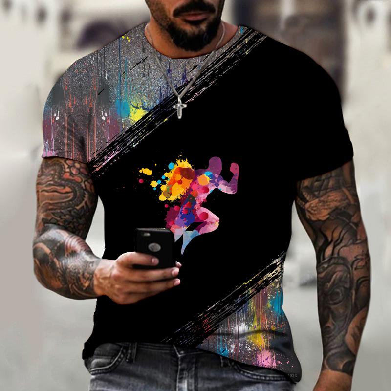 Мужская футболка с цветным граффити и принтом руки в стиле хип-хоп, уличная одежда в стиле Харадзюку, летние топы с короткими рукавами, футболки