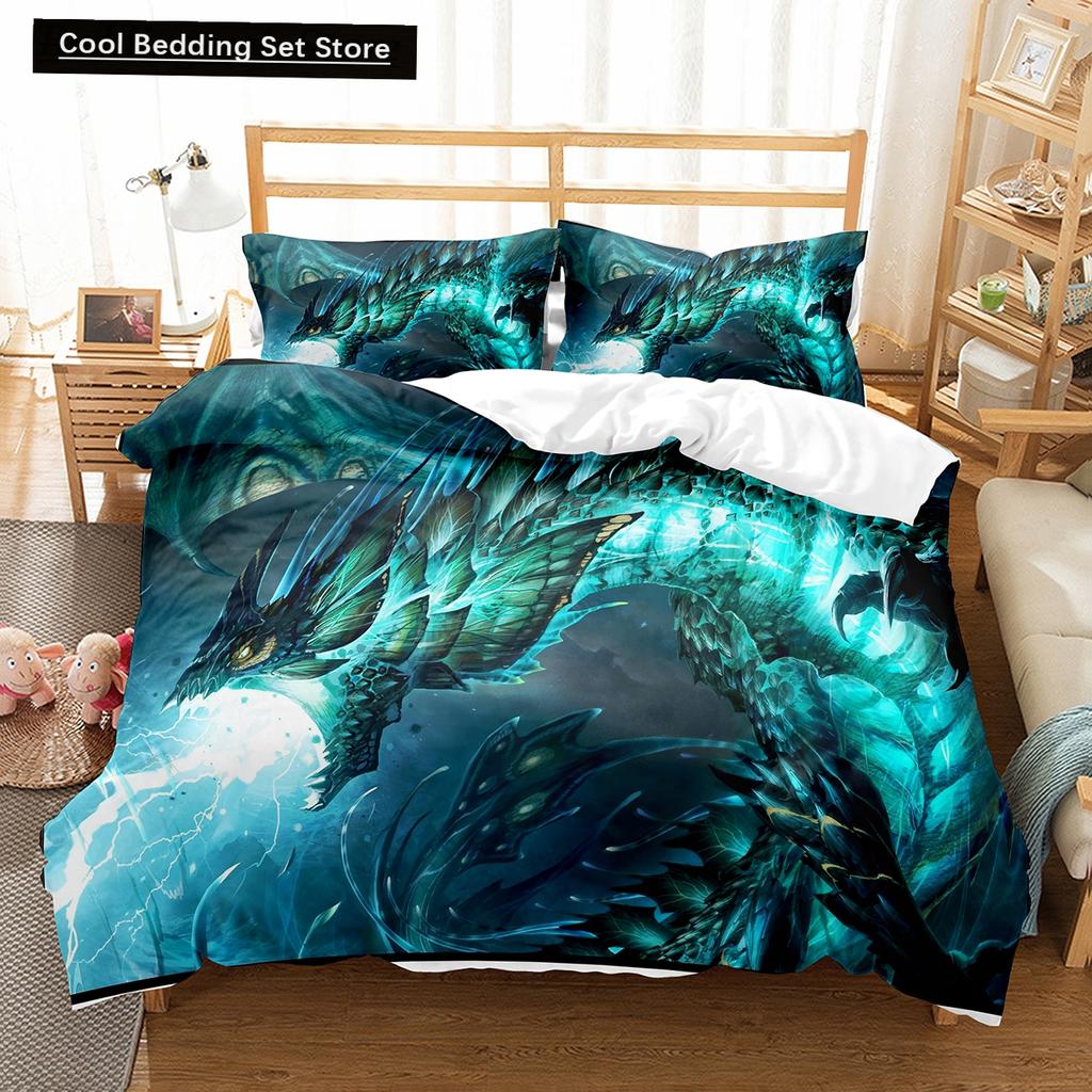 Пододеяльник Fly Dragon King Queen с изображением дракона в стиле вестерн, комплект постельного белья для мужчин и мальчиков, волшебное животное, пододеяльник из полиэстера