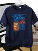 Unisex White Crew Neck Short Sleeve Tee Vintage Japanese Coffee Jar Kanji Art Print Soft Cotton Retro Drink Casual Loose Daily Top
