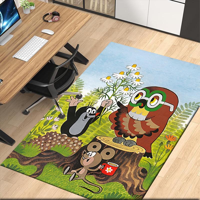 Krtek Printed Carpetrugfor Office Chair Living Room Bedroom Kitchen Room Decor Gifts