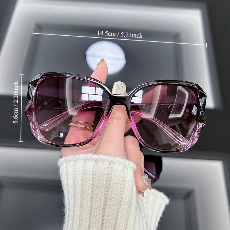 Vintage Oversized Sunglasses Women Brand Big Frame Retro Sun Glasses Female Fashion Shades Black Gradient Glasses