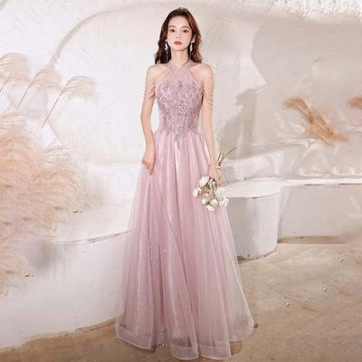 Элегантное платье знаменитости с блестками, бисером, бретелькой на бретельках и рукавами с кисточками, трапециевидной формы, изысканные вечерние платья для выпускного вечера длиной до пола