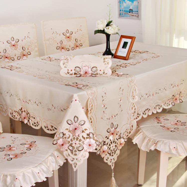 Скатерть из моющейся ткани в деревенском стиле с вышивкой и круглый чехол для кондиционера