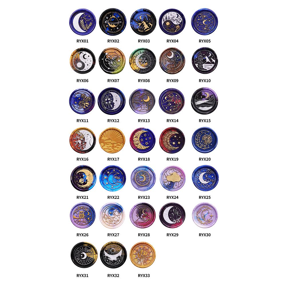 Ретро печать сургучный штамп с головками Солнца, Луны и звезд, круглые уплотнительные штампы, печать, огненный лак, печать, декор для скрапбукинга, инструменты «сделай сам»