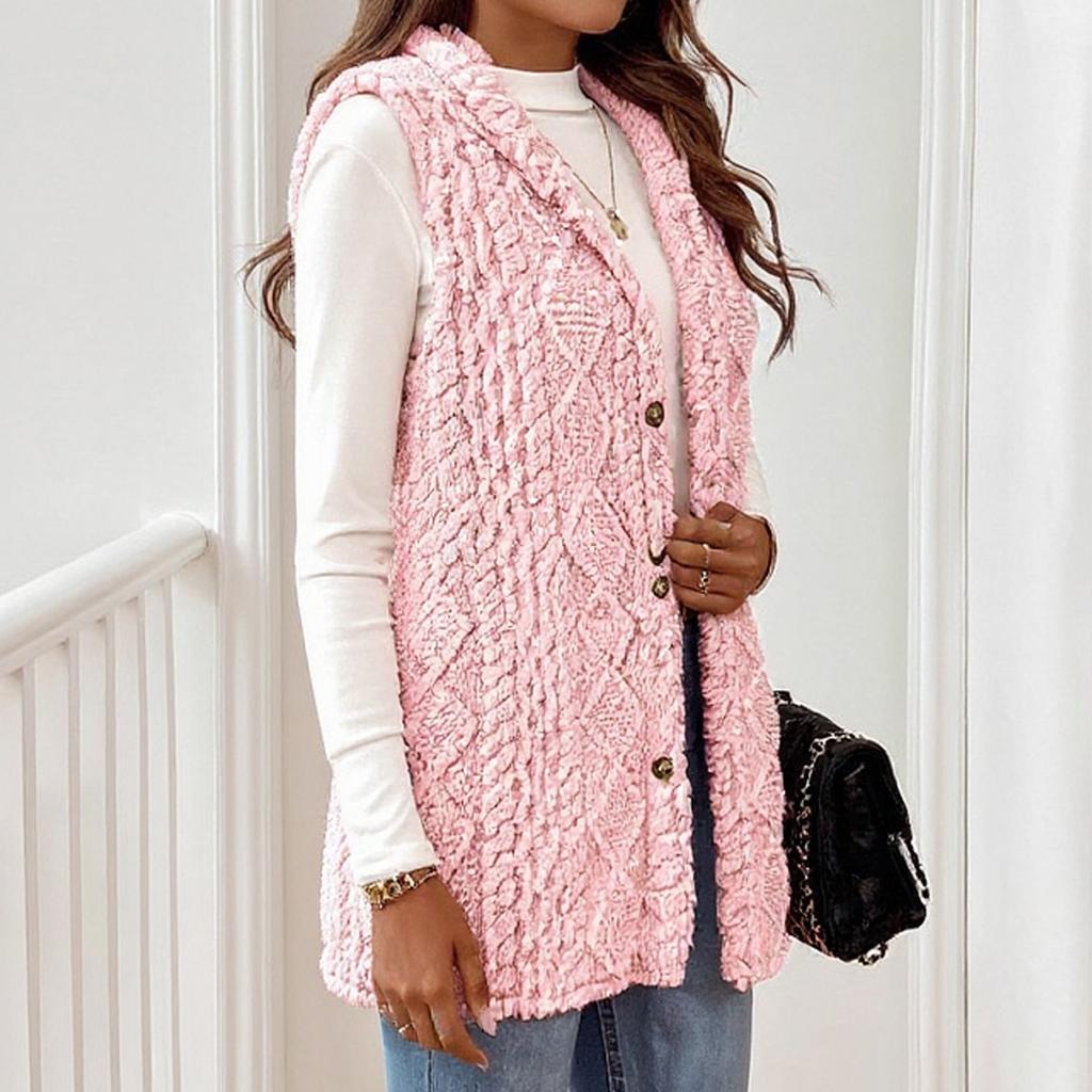 Women Long Trendy Plain Sleeveless Jacket Lightweight Warm Gilet Coat Outerwear