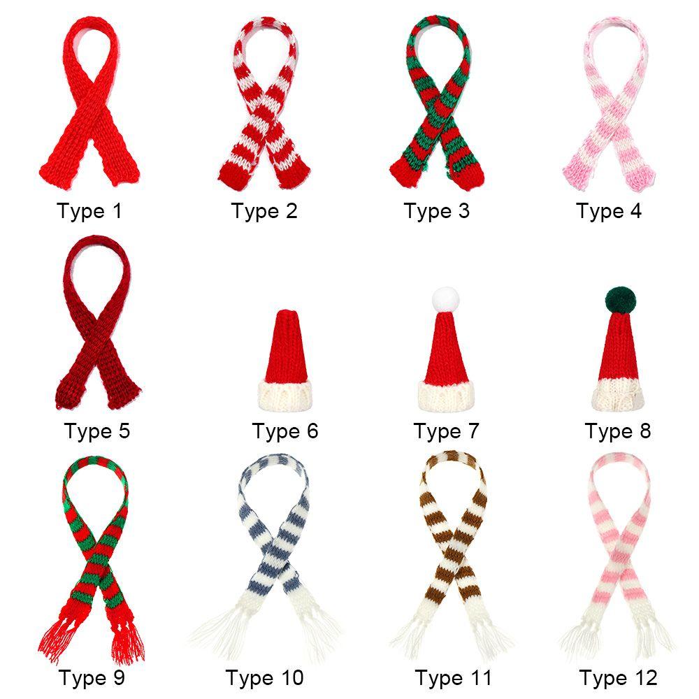 Аксессуары Миниатюрная одежда Кукольный шарф Шапка Вязаные шарфы Материал ручной работы Мини Рождественские шапки