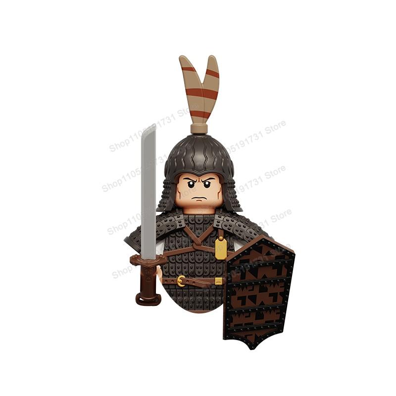 MOC Фигурки Китайских Солдат Строительные Блоки Замок Династии Шанчжоу Династии Цинь Воин Рыцари Армейские Аксессуары Кирпичики Игрушки