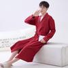 Мужской халат из 100% хлопка с длинным рукавом - в корейском стиле, свободного кроя, пижама в стиле высококлассного отеля