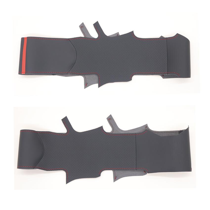 Черный чехол из искусственной кожи, сшитый вручную, нескользящий автомобильный чехол на руль, оплетка для Isuzu D-MAX Xterrain mu-x Mazda BT-50 BT50 2020-2023