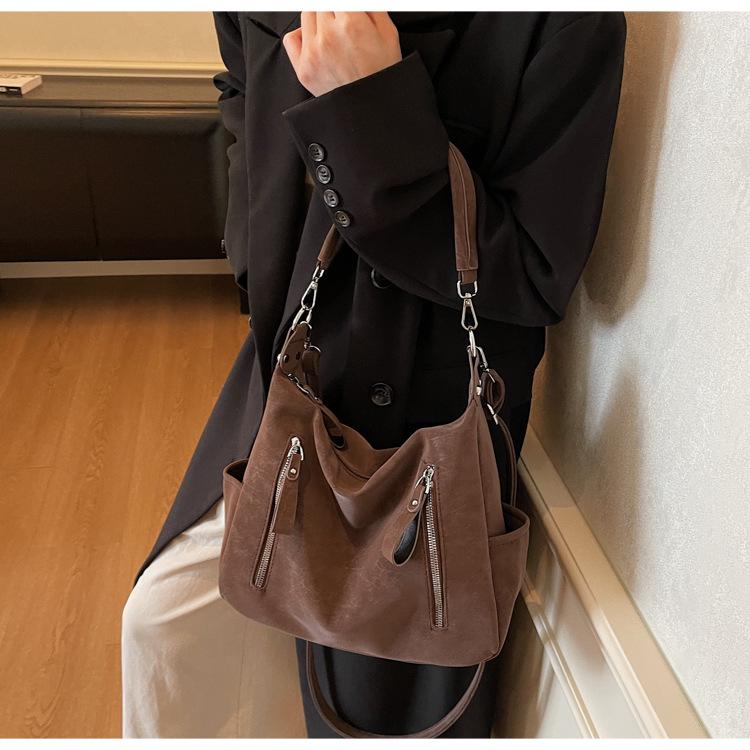 Винтажная повседневная женская сумка кроссбоди: Европейский и американский стиль, большая вместимость, высококлассная сумка-тоут для модного образа