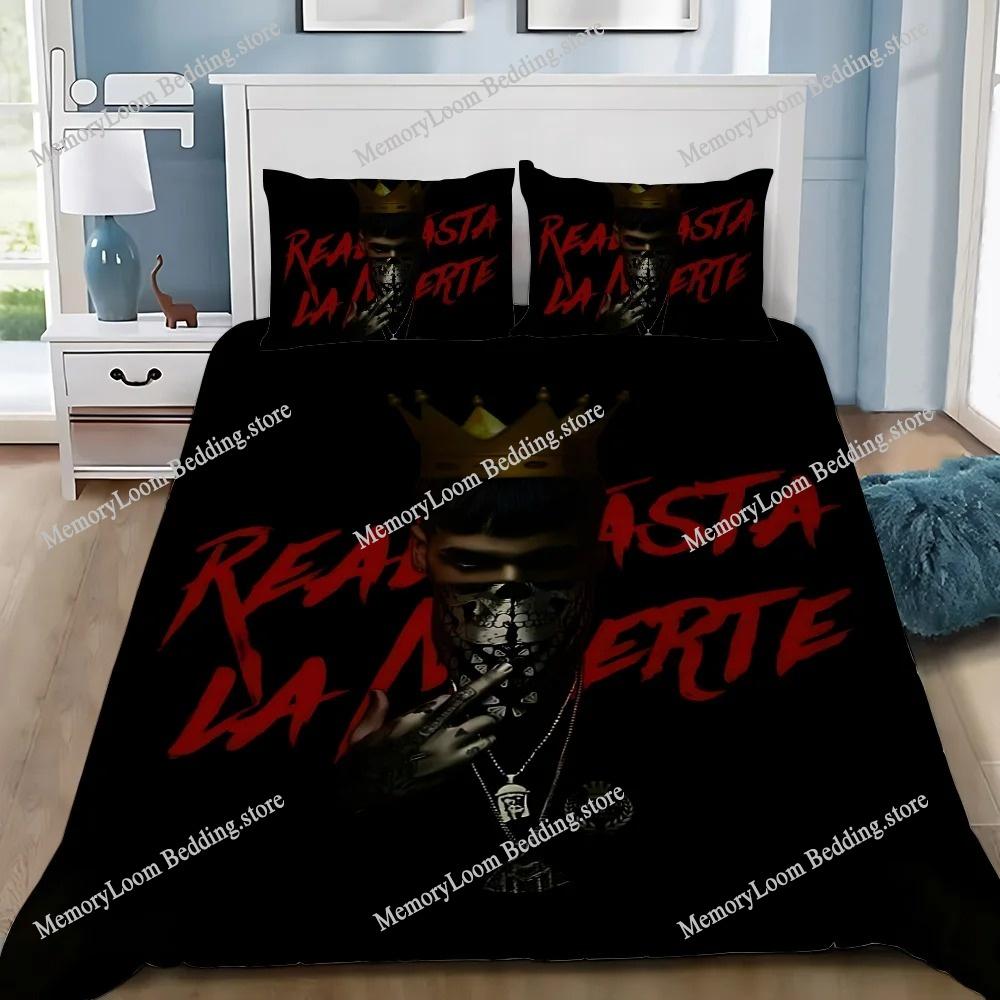 Постельное белье Anuel AA Real Hasta La Muerte Пододеяльник Наволочка Комплект Постельного Белья Взрослый Мальчик Девочка Украшение Спальни Детский Подарок Односпальный Двуспальный