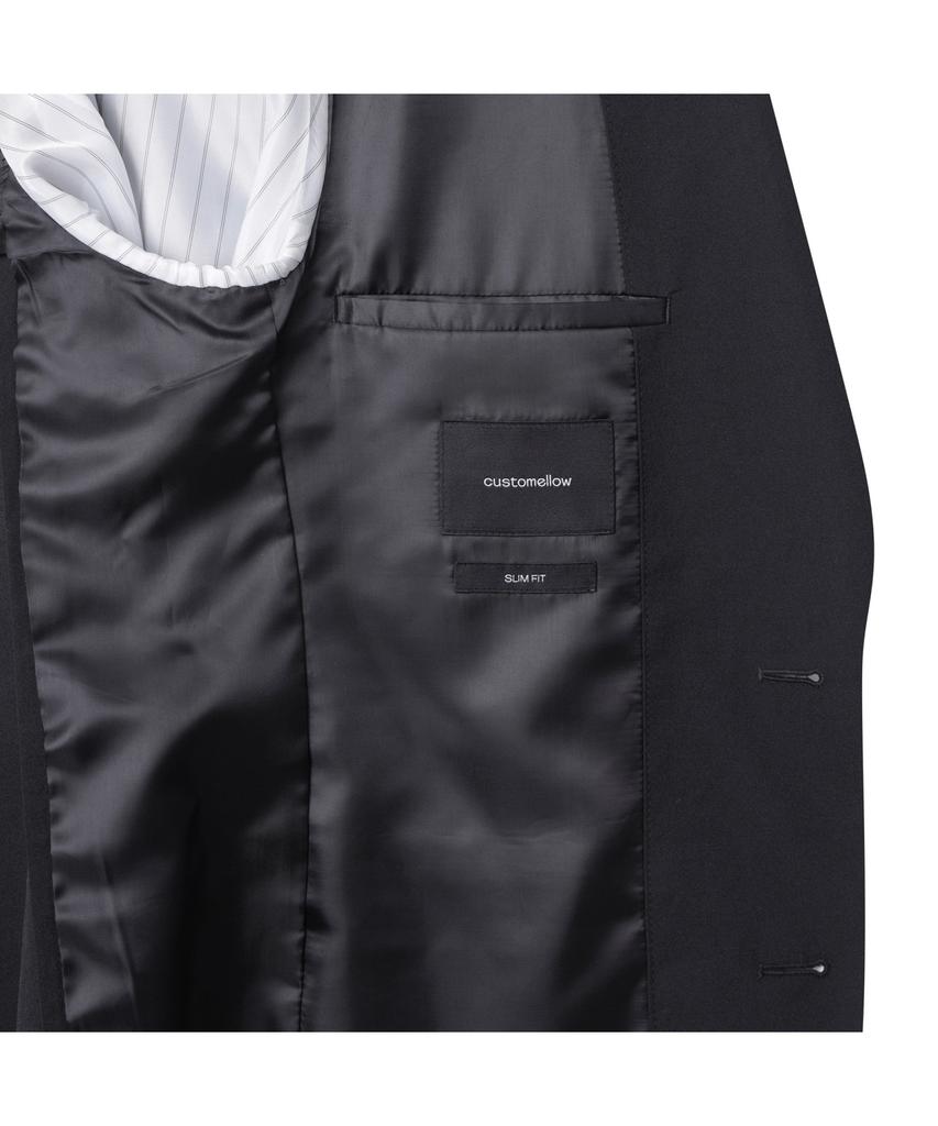 Customellow Black Slim Fit Wool Blended Setup Jacket Cwjam25401Bkx
