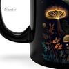 350 мл кофейная кружка с грибами и ручкой, термостойкая черная керамика, пищевая многофункциональная чашка для чая, молока, воды, подарок на день рождения для любителей грибов