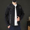 Erkaklar bahor va kuzgi retro kashtali kundalik denim kurtka, juftlik uchun kurtka