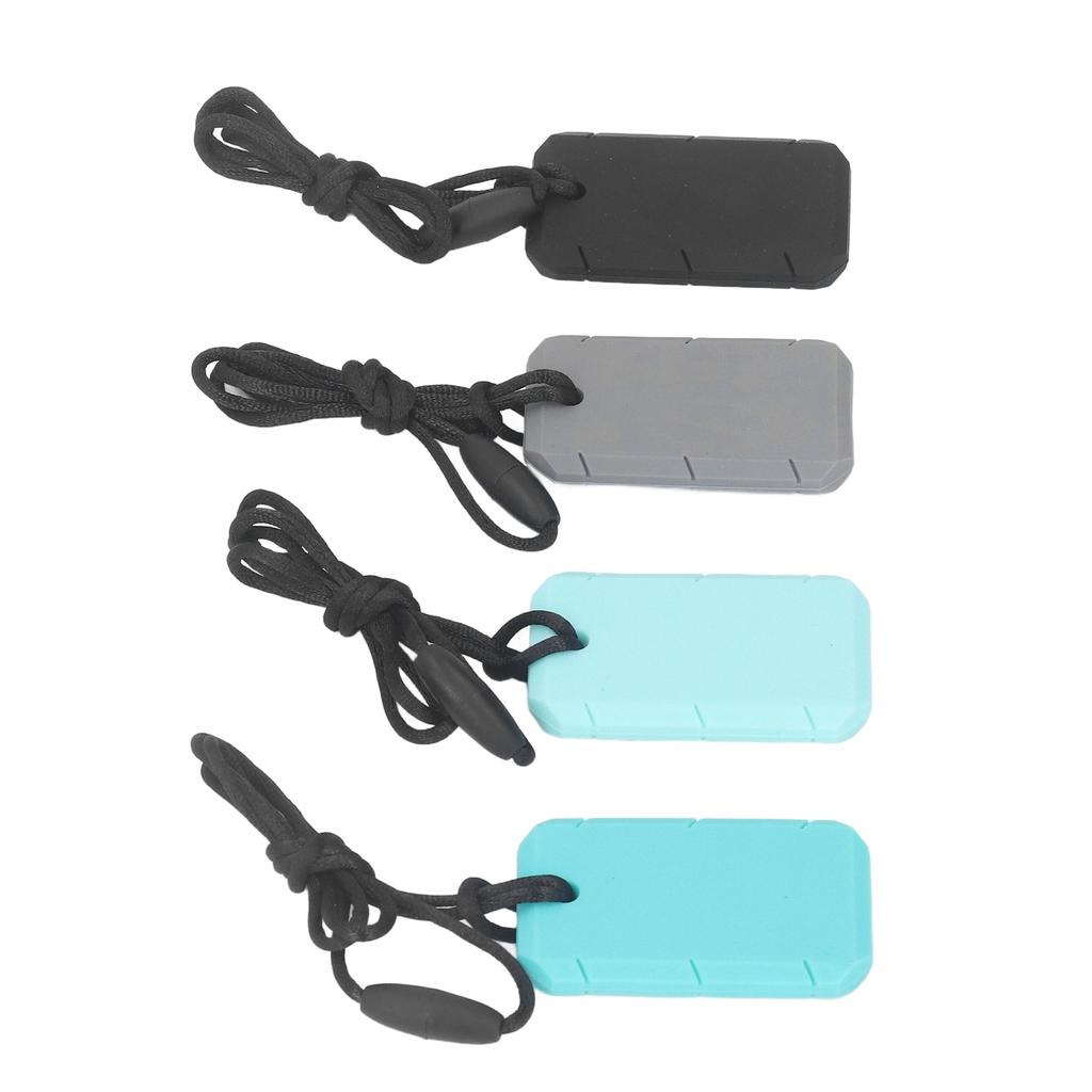 4pcs Sensory Chew Necklace Food Grade Silicone Reduce Anxiety Safe Soft Sensory Chew Necklace