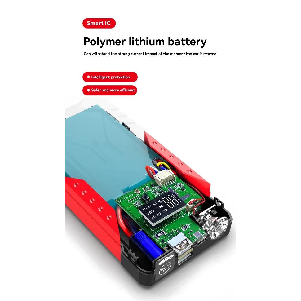 2026 Портативный автомобильный пусковой устройство Power Bank Автомобильное пусковое зарядное устройство 12В Стартовое устройство Бензиновый Дизельный автомобиль Аварийное пусковое устройство