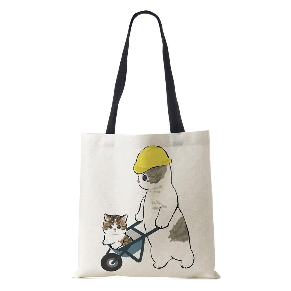 Сумка на плечо с рисунком собаки, винтажная женская многоразовая холщовая сумка-тоут в стиле Харадзюку, Повседневная складная сумка для покупок, 2022 г.