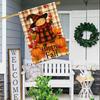 Happy Autumn Scarecrow & Pumpkin Double-Sided Garden Flag , Durable Polyester, Perfect for Outdoor Yard and Lawn Decor