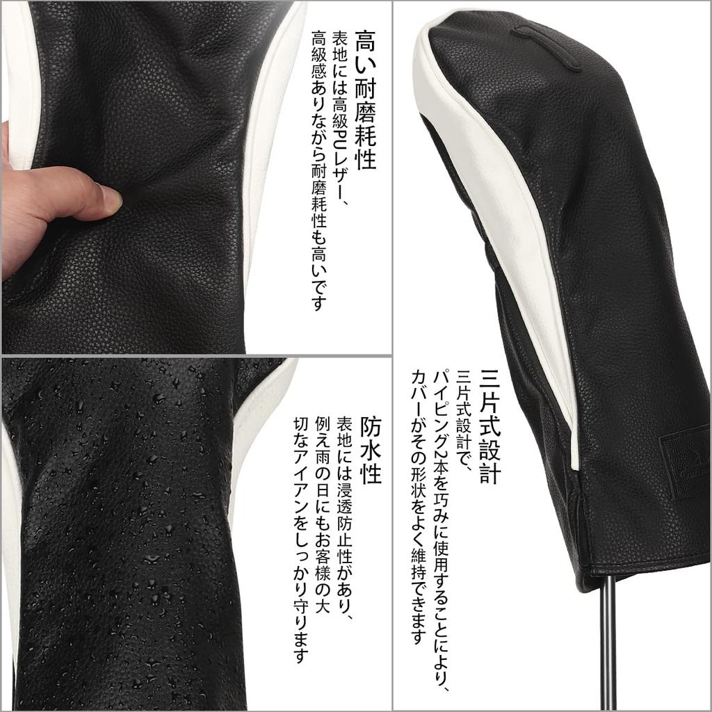 CRAFTSMAN Golf Wood Cover Head Cover Набор из 4 12 головок для гольфа Tag Club Cover из трех частей, черный (1ffx) Драйвер/Фервей Вуд/Утилиты (Число