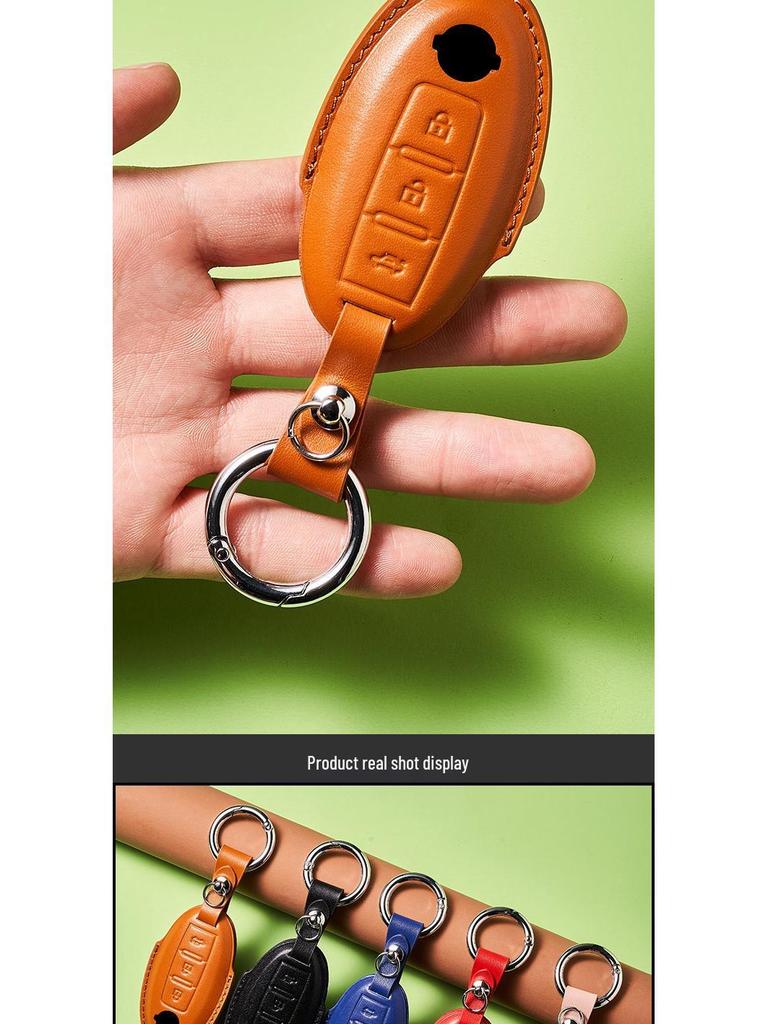 Ключница из коровьей кожи растительного дубления для ключа от автомобиля New Sylphy Murano, ручная работа, дизайн с пряжкой для мужчин