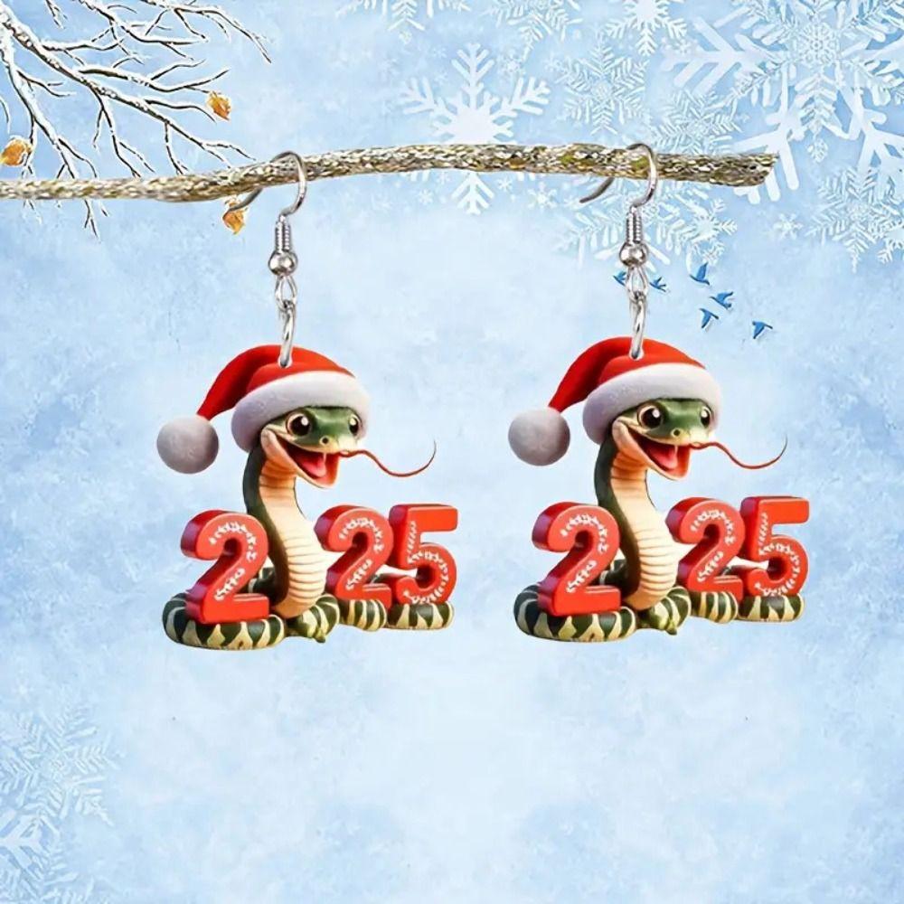 Snake Number 2025 Dangle Earrings 2025 Number Letter Number Figure Earring Fashion Jewelry