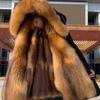 Зимняя высококачественная теплая подкладка из искусственного меха енота, мех норки средней длины, бархатная толстая норка, повседневная мужская одежда, парка, пальто