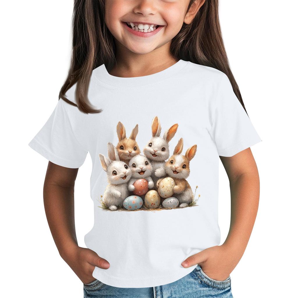 Children's Short Sleeve Neck T-Shirt Animal Print Daily Casual Top