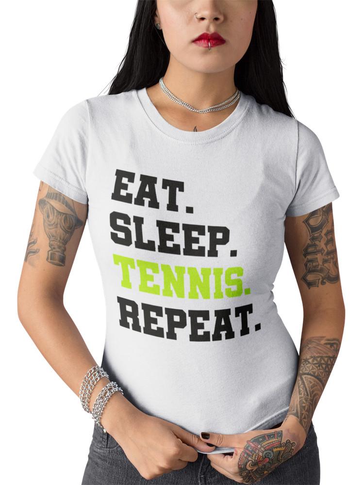 Bio Baumwolle Damen T-Shirt tailliert Sport Motive Tennis Love Peace Tennis