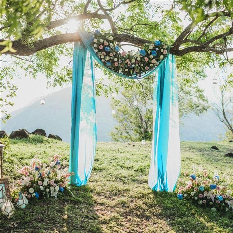 6/3 Meters Wedding Arch Drape Fabric Sheer Chiffon Tulle Curtain Draping Backdrop Party Supplies Home Drapery Ceremony Decoration