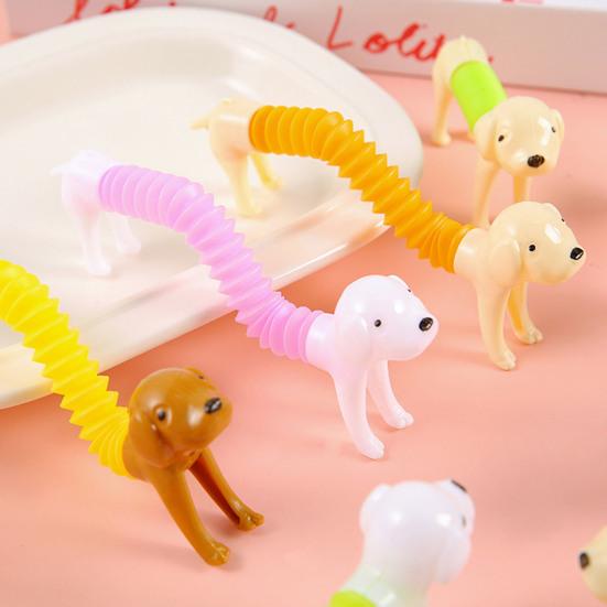 Yousheng 5/10/15/20Pcs Stress Relief Telescopic Tube Dachshund Toy Dog Flexible Tube Fidget Toy Twisting Stretch Sensory Tube Party