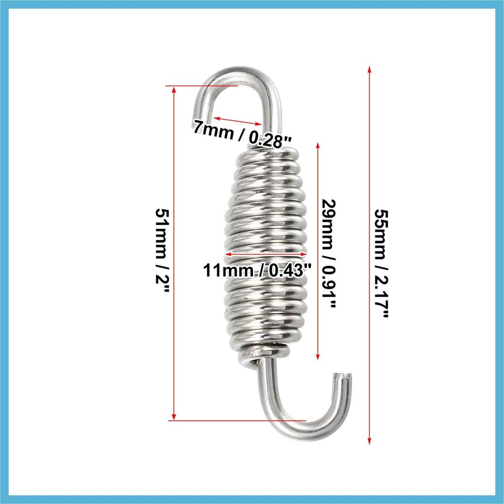 BULLSPANN Мотоциклетная Универсальная Пружина Выхлопной Трубы 55мм Нержавеющая Сталь Пружинный Крюк Выхлопной Трубы Модернизация