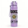 1PC Brooklyn New York Circular Logo 750ml Color Plastic Sports Water Bottle Leakproof Flip Straw Lid Suitable for Sports Office Home Use