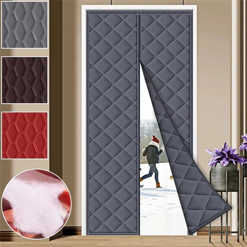 1 Piece Winter Door Curtain, Windproof & Thermal Insulated Magnetic Heavy Duty Thermal Curtain Soundproof Energy Saving Windproof Indoor Outdoor