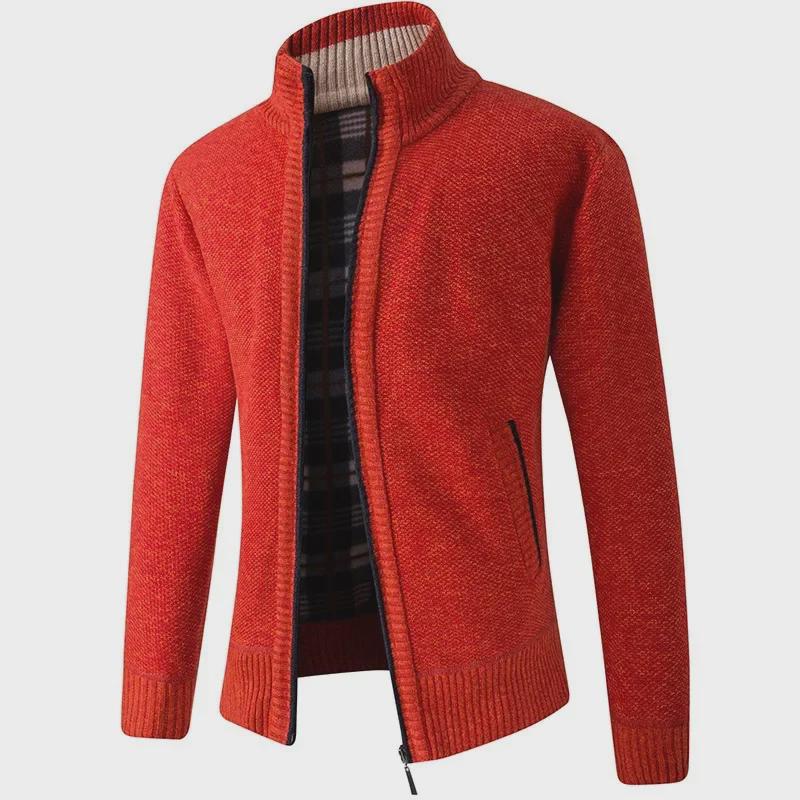 European Men's Thick Knitted Stand Collar Sweater Cardigan 2022 Edition
