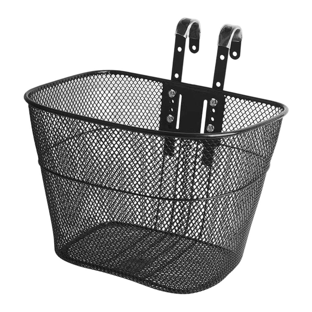 Detachable Front Bike Basket,Metal Wire Basket,with Hooks Adjustable Fitting for Outdoor