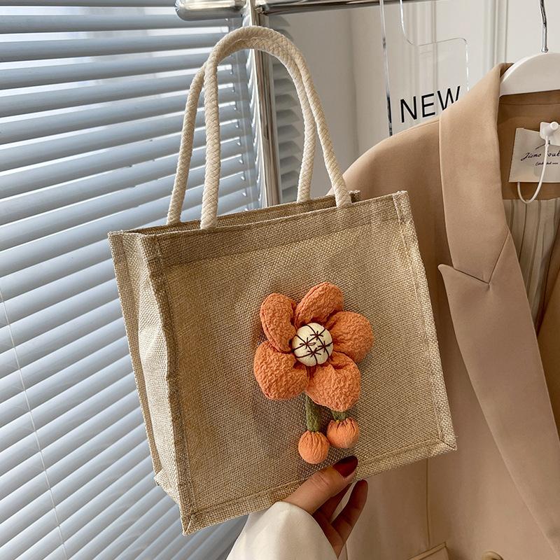 Симпатичные льняные студенческие сумки для риса для женщин, которые ходят на работу и обратно, чтобы хранить ланч-боксы и небольшие сумки для рук