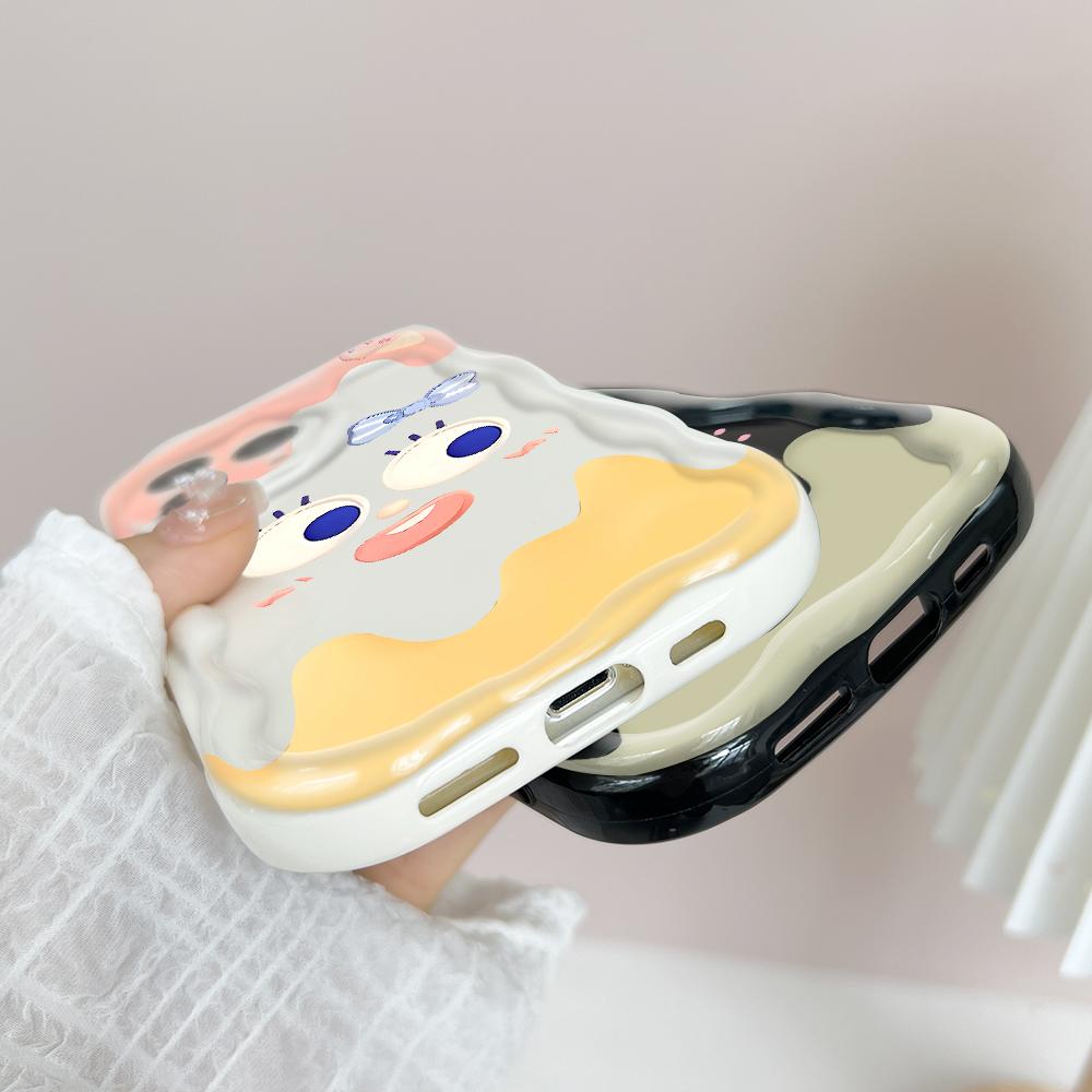 Милый мультяшный узор, кремовая текстура, мягкий силиконовый чехол с волнистыми краями, чехол для телефона для Vivo